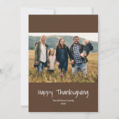 シンプル家族の写真ミニマルモダンリスト感謝祭 シーズンカード (正面)