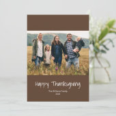 シンプル家族の写真ミニマルモダンリスト感謝祭 シーズンカード (スタンド正面)