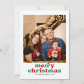 シンプル家族の写真メリークリスマスカード 招待状 (正面)