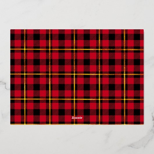 シンプル家族の写真名クリスマススクリプトエレガント 箔シーズンカード (裏面)