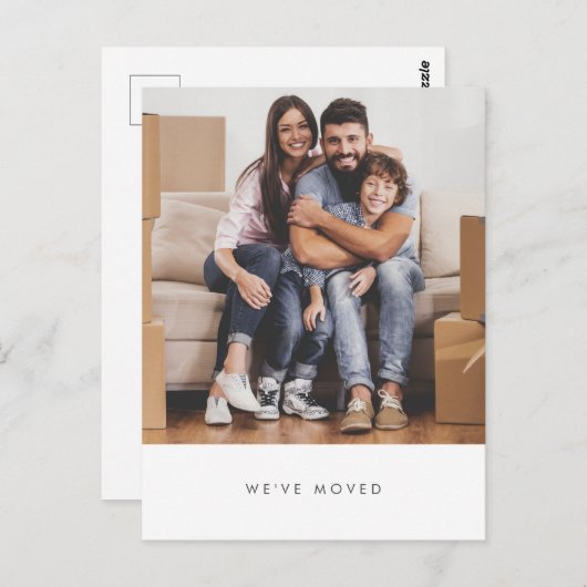 シンプル家族の写真引っ越しました新しい自宅住所 ポストカード (正面/裏面)