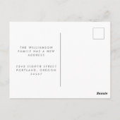 シンプル家族の写真引っ越しました新しい自宅住所 ポストカード (裏面)