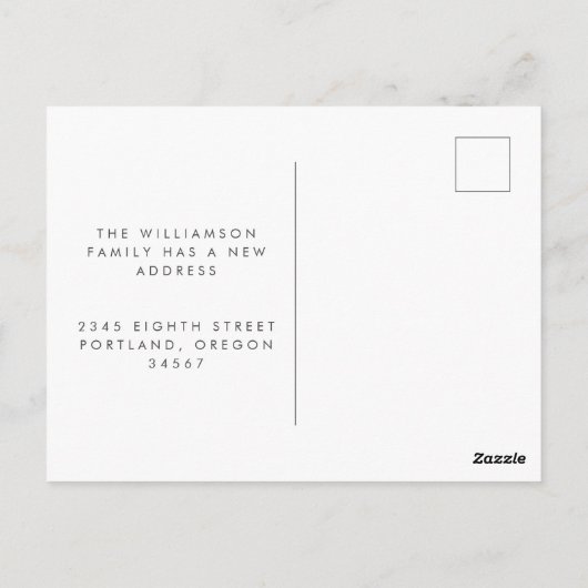 シンプル家族の写真引っ越しました新しい自宅住所 ポストカード (裏面)