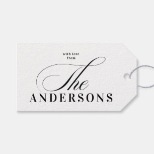 シンプル家族の名前クリスマスホリデーギフトラベル ギフトタグ