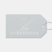 シンプル家族の名前クリスマスホリデーギフトラベル ギフトタグ (正面(横))