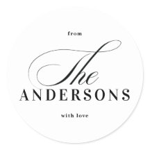 シンプル家族の名前クリスマスホリデーステッカー