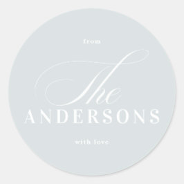 シンプル家族の名前クリスマスホリデーステッカー ラウンドシール