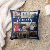 シンプル家族フォトコラージュモダンタイポグラフィ クッション (ブランケット)