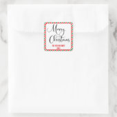 シンプル家族モダンからのクリスマスの祝祭 スクエアシール (バッグ)