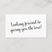 「シンプル家買だ!」 編集可能な白のカード 名刺 (裏面)