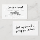 「シンプル家買だ!」 編集可能な白のカード 名刺 (正面/裏面)