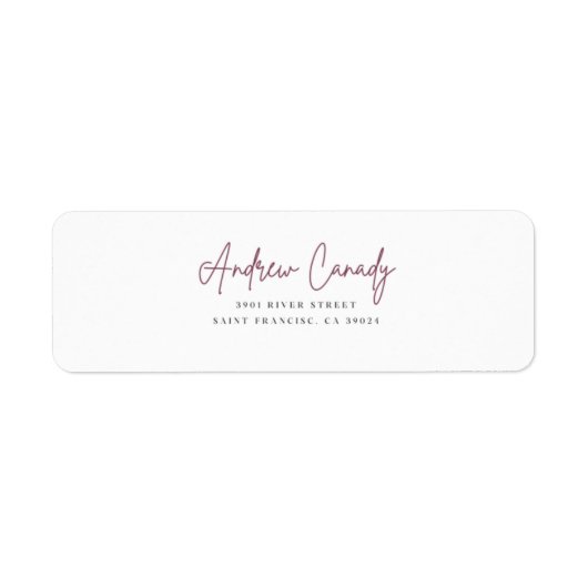 シンプル対エレガント差出人住所ラベル ラベル (正面)