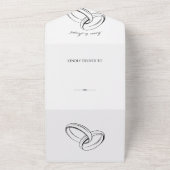 シンプル対結婚輪 オールインワン招待状 (外側)