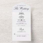 シンプル対結婚輪 オールインワン招待状 (内側)