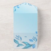 シンプル封筒結婚式招待状青と白 オールインワン招待状 (外側)