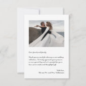 シンプル小さな写結婚真 サンキューカード (裏面)