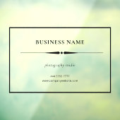 シンプル小ビジネス名ブラックフレームトランスペアレント ウィンドウサイン (シート3)