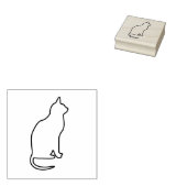 シンプル居猫ゴム印の輪郭 ラバースタンプ (押印)