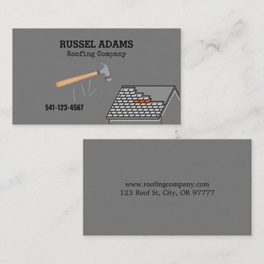 シンプル屋根葺き名刺 名刺 (正面/裏面)