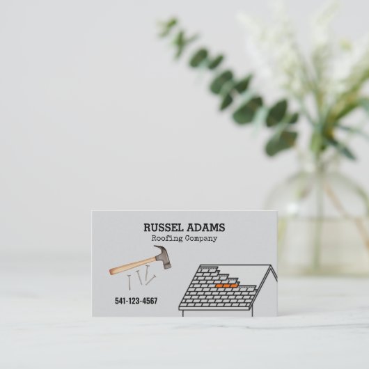 シンプル屋根葺き名刺 名刺 (スタンド正面)