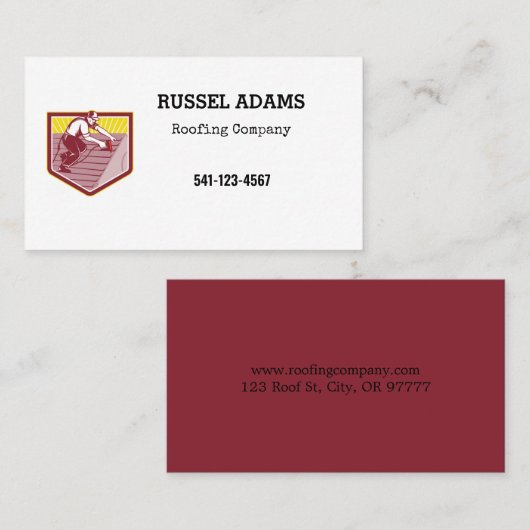 シンプル屋根葺き名刺 名刺 (正面/裏面)