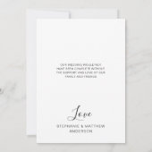 シンプル山の水の色の写真結婚の サンキューカード (裏面)