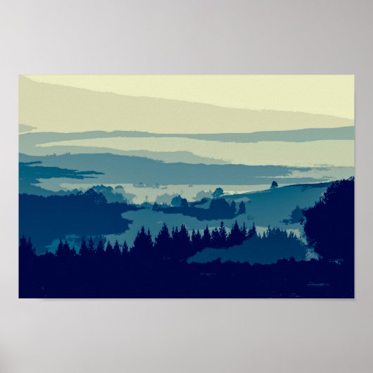 シンプル山エレガント風景 |ポスター ポスター (正面)