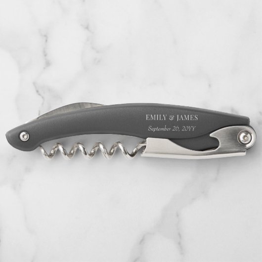 シンプル山花パーソナライズされた披露宴 ソムリエナイフ (裏面)