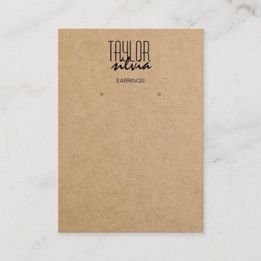 シンプル工芸ミニマル紙イヤリングディスプレイカード 名刺 (正面)