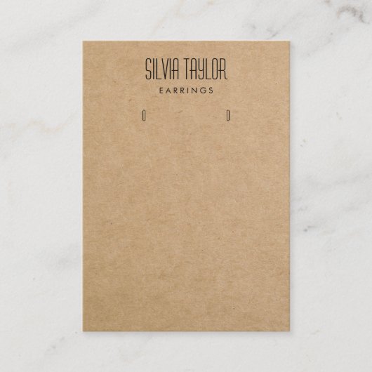 シンプル工芸ミニマル紙イヤリングディスプレイカード 名刺 (正面)