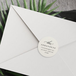 シンプル差出人住所シール |クリーム ラウンドシール