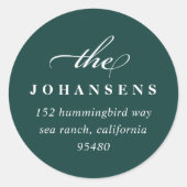 シンプル差出人住所シール |トウヒ ラウンドシール (正面)