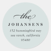 シンプル差出人住所シール | Sage ラウンドシール (正面)