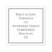 シンプル差出人住所スクエア縁ど セルフインキングスタンプ (デザイン)