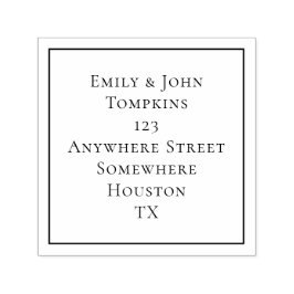 シンプル差出人住所スクエア縁ど セルフインキングスタンプ