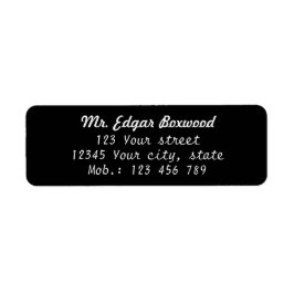 シンプル差出人住所ブラック ラベル