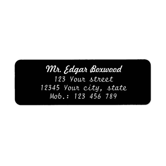 シンプル差出人住所ブラック ラベル (正面)