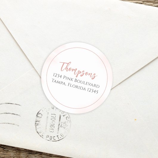 シンプル差出人住所ミニマル書道 ラウンドシール