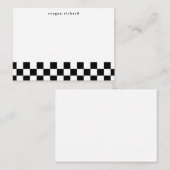 シンプル市松模様にパーソナライズされたメモカード ノートカード (正面/裏面)