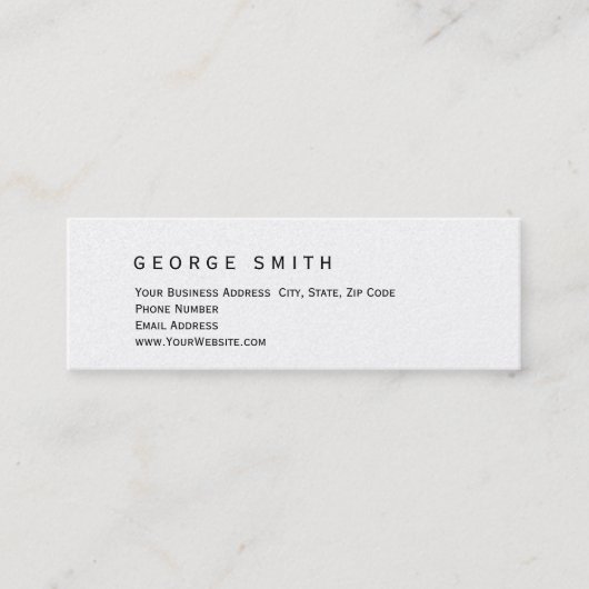 シンプル平エレガントトレンディー名刺 スキニー名刺 (正面)