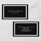 シンプル平エレガント白黒モダン縁ど 名刺 (正面/裏面)