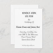 シンプル平パーソナライズされた結婚式招待状 (正面/裏面)