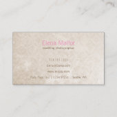 シンプル平桃撮モダン影名刺 名刺 (裏面)