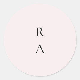 シンプル平淡い色の赤面無地の背景モノグラム ラウンドシール