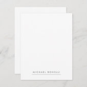 シンプル平滑ミニマルエレガントモダン白 ノートカード (正面/裏面)