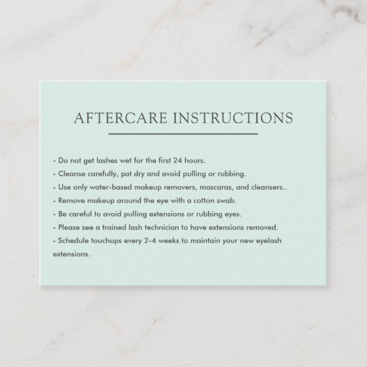 シンプル平滑ラッシュエクステンションMicrobladingアフターケア 名刺 (正面)