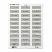 シンプル平灰色のエレガント壁 ラベル (フルシート)