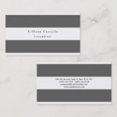 シンプル平灰色エレガントホワイトミニマストライプのリスト 名刺 (正面/裏面)