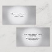 シンプル平灰色エレガントホワイトミニマルモダンリスト 名刺 (正面/裏面)