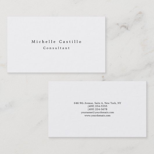 シンプル平白ミニマルモダンプロフェッショナル 名刺 (正面/裏面)